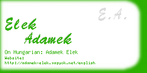 elek adamek business card